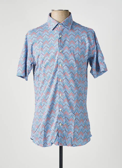 Chemise manches courtes imprimé fantaisie bleu DESOTO homme