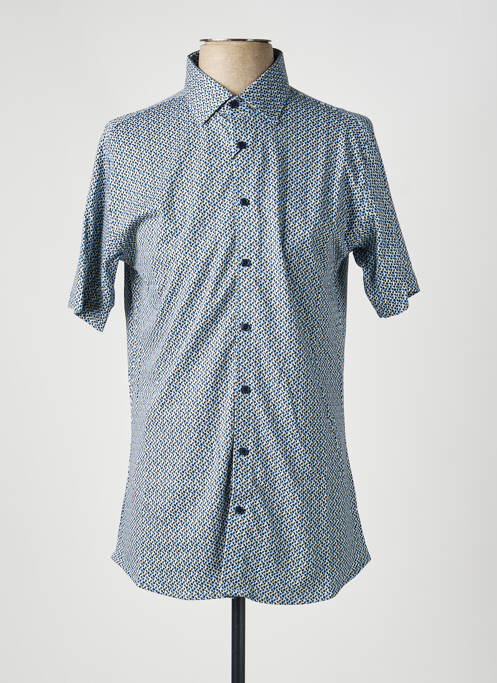 Chemise manches courtes imprimé fantaisie bleu DESOTO homme