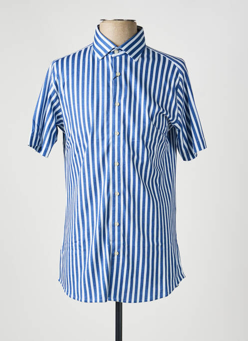 Chemise manches courtes imprimé fantaisie bleu DESOTO homme