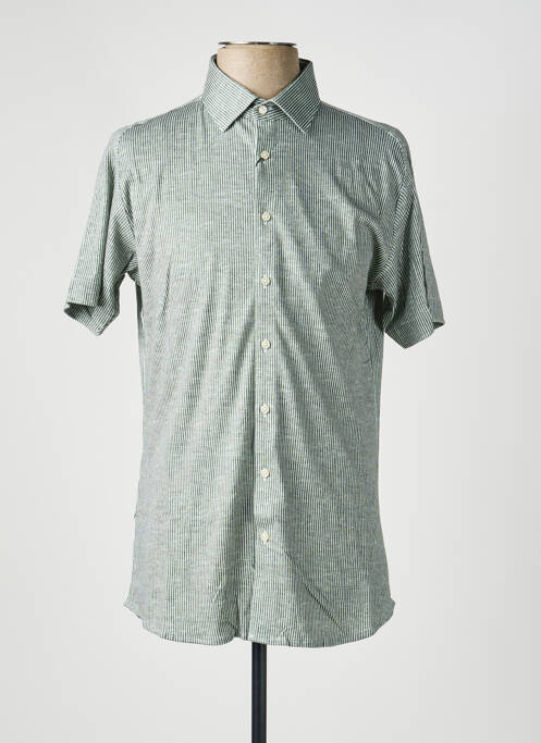 Chemise manches courtes imprimé fantaisie vert DESOTO homme