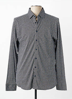 Chemise manches longues coupe cintrée noir DESOTO homme
