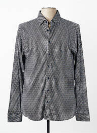 Chemise manches longues coupe cintrée noir DESOTO homme