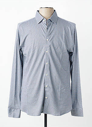 Chemise manches longues coupe cintrée bleu DESOTO homme