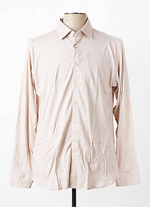 Chemise manches longues coupe cintrée beige DESOTO homme
