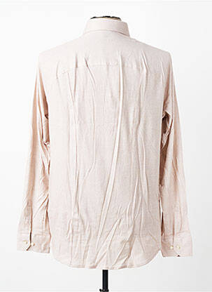 Chemise manches longues coupe cintrée beige DESOTO homme