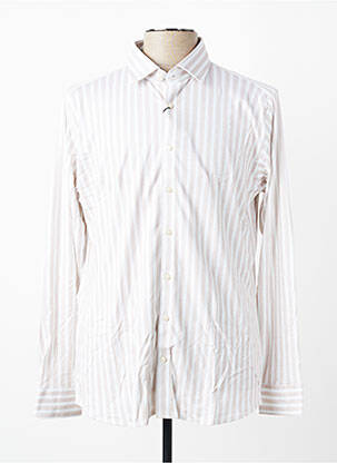 Chemise manches longues coupe cintrée beige DESOTO homme