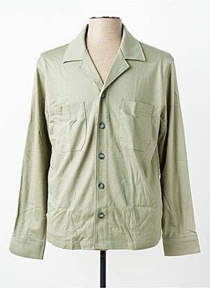 Chemise manches longues coupe cintrée vert DESOTO homme