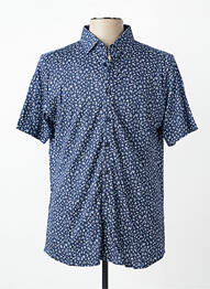 Chemise manches courtes coupe cintrée bleu DESOTO homme