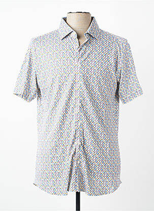 Chemise manches courtes coupe cintrée bleu DESOTO homme