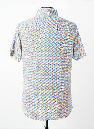 Chemise manches courtes coupe cintrée bleu DESOTO homme