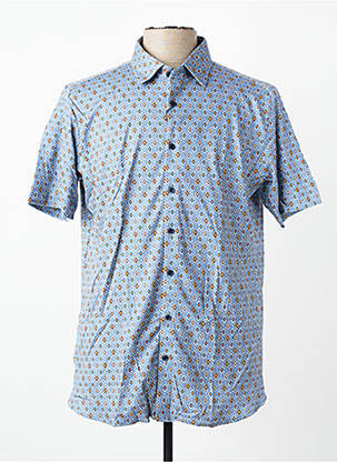 Chemise manches courtes coupe cintrée bleu DESOTO homme