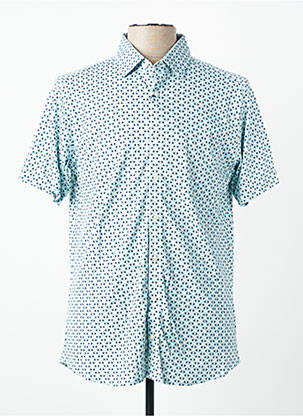 Chemise manches courtes imprimé fantaisie bleu DESOTO homme