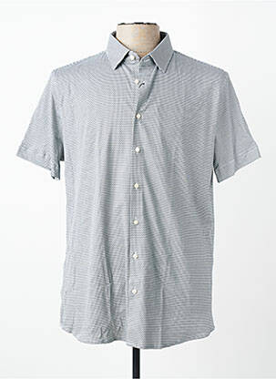 Chemise manches courtes coupe cintrée vert DESOTO homme