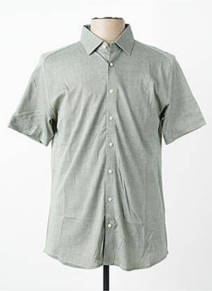 Chemise manches courtes coupe cintrée vert DESOTO homme