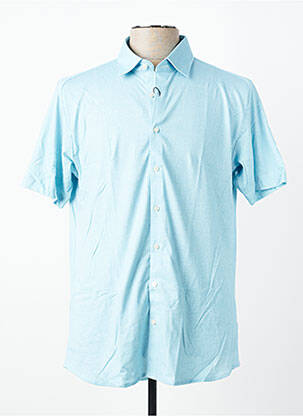 Chemise manches courtes coupe cintrée bleu DESOTO homme