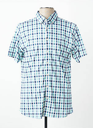 Chemise manches courtes coupe cintrée bleu DESOTO homme