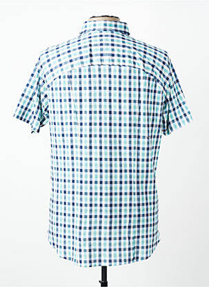 Chemise manches courtes coupe cintrée bleu DESOTO homme