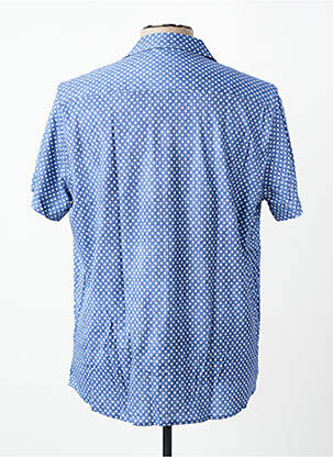 Chemise manches courtes col tailleur bleu DESOTO homme
