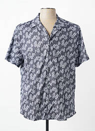 Chemise manches courtes col tailleur gris DESOTO homme