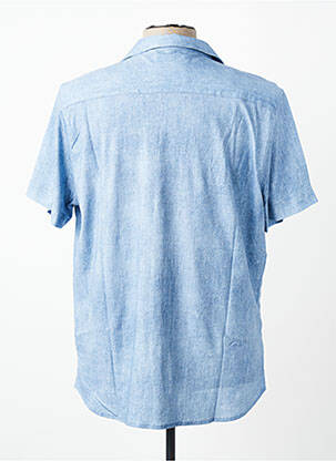 Chemise manches courtes col tailleur bleu clair DESOTO homme