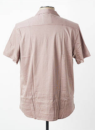 Chemise manches courtes col tailleur marron DESOTO homme