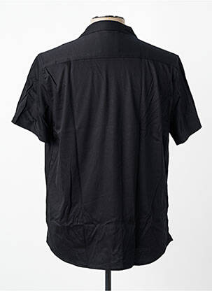 Chemise manches courtes col tailleur noir DESOTO homme