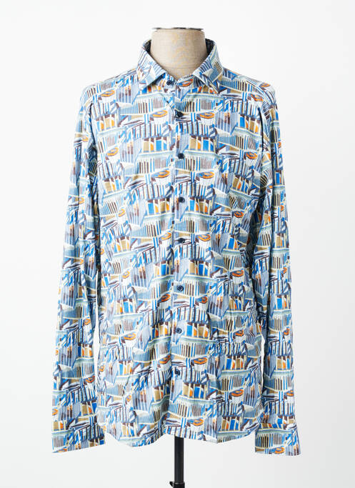 Chemise manches longues imprimé fantaisie bleu DESOTO homme