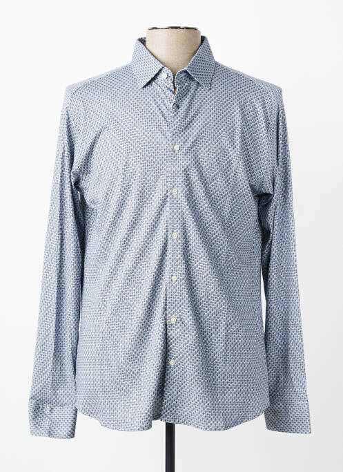 Chemise manches longues coupe cintrée bleu DESOTO homme