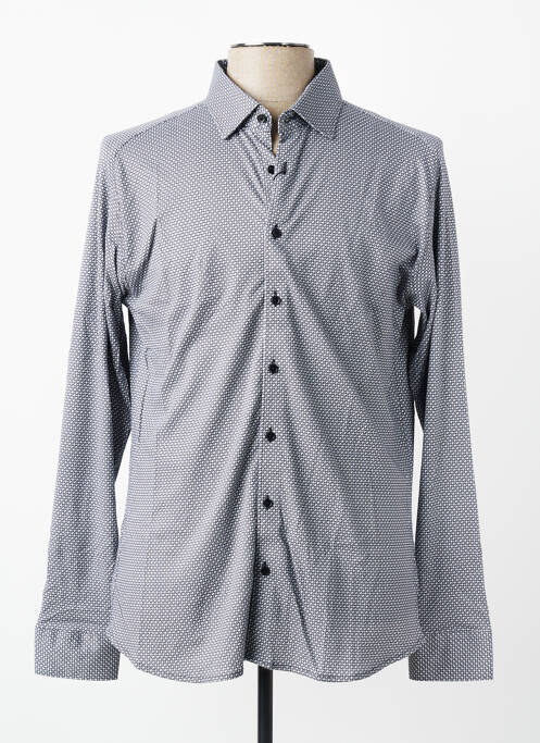 Chemise manches longues coupe cintrée noir DESOTO homme