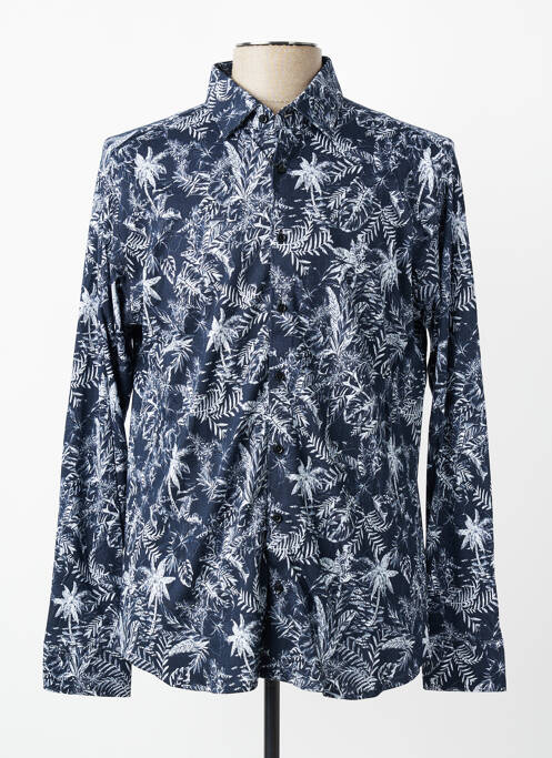 Chemise manches longues coupe cintrée bleu DESOTO homme
