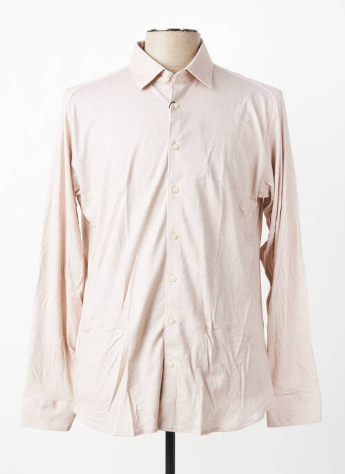 Chemise manches longues coupe cintrée beige DESOTO homme