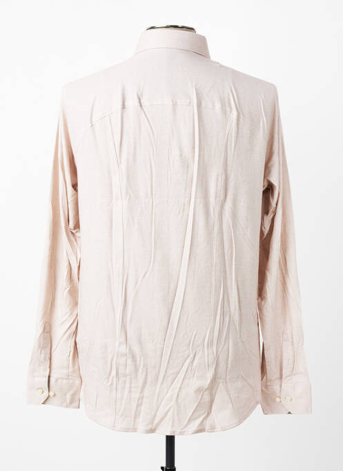 Chemise manches longues coupe cintrée beige DESOTO homme