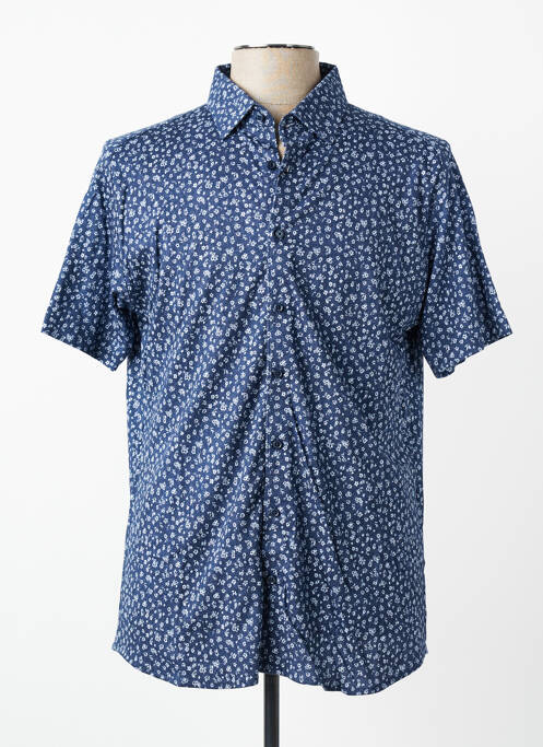 Chemise manches courtes coupe cintrée bleu DESOTO homme