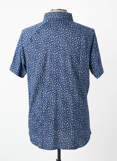 Chemise manches courtes coupe cintrée bleu DESOTO homme