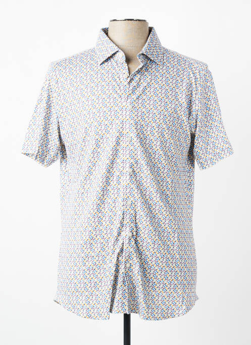 Chemise manches courtes coupe cintrée bleu DESOTO homme