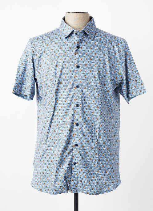 Chemise manches courtes coupe cintrée bleu DESOTO homme