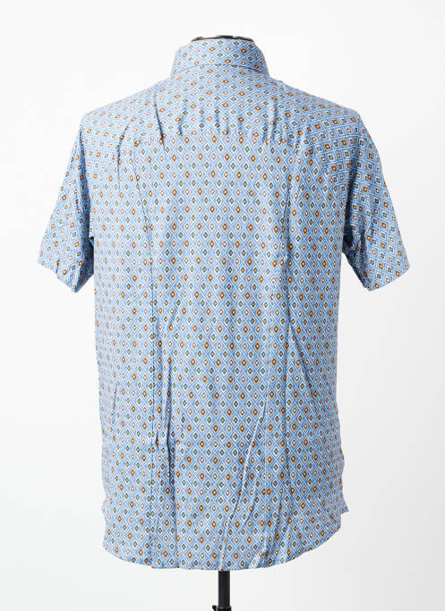 Chemise manches courtes coupe cintrée bleu DESOTO homme