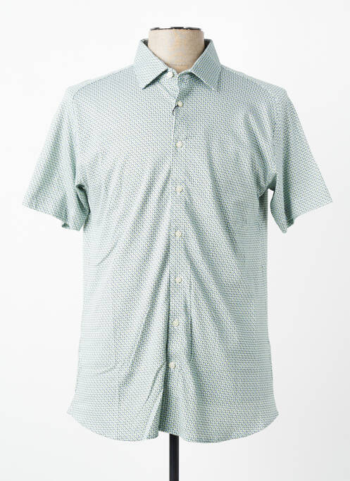 Chemise manches courtes imprimé fantaisie vert DESOTO homme