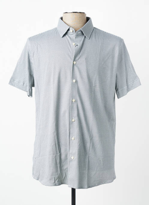 Chemise manches courtes coupe cintrée vert DESOTO homme