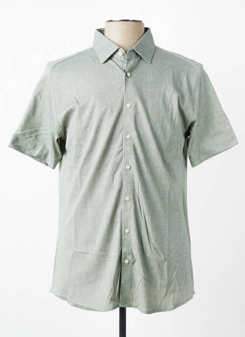 Chemise manches courtes coupe cintrée vert DESOTO homme