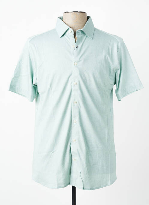 Chemise manches courtes coupe cintrée vert clair DESOTO homme