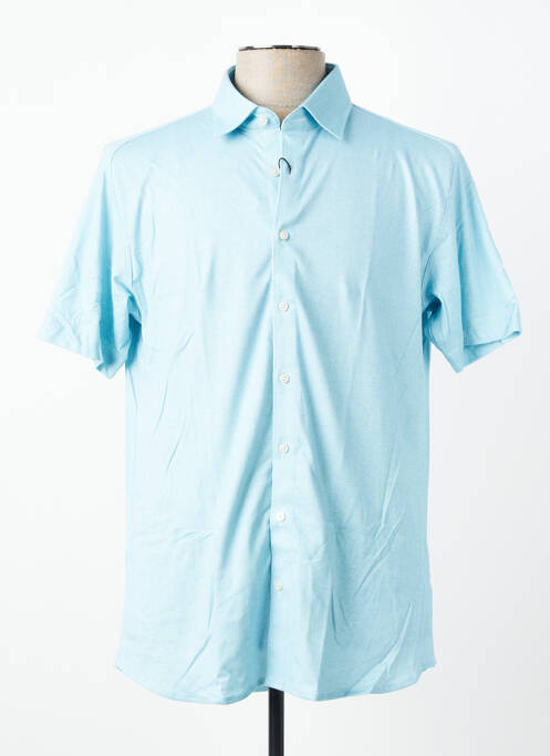 Chemise manches courtes coupe cintrée bleu DESOTO homme