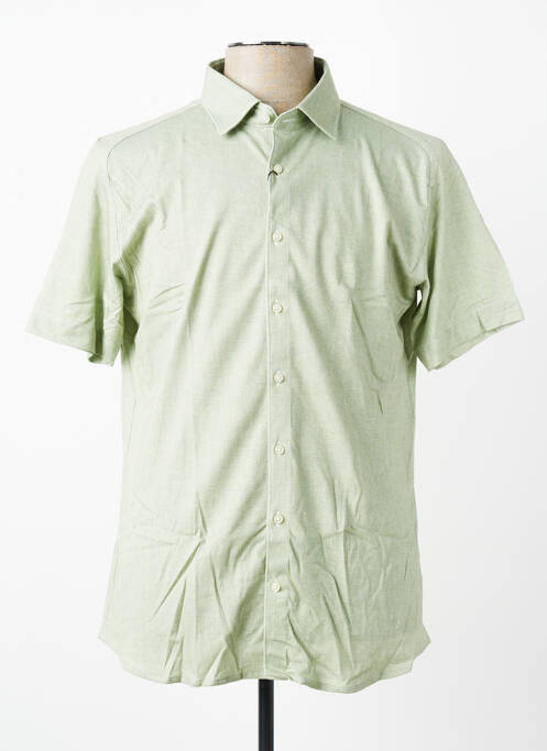 Chemise manches courtes coupe cintrée vert fonce DESOTO homme