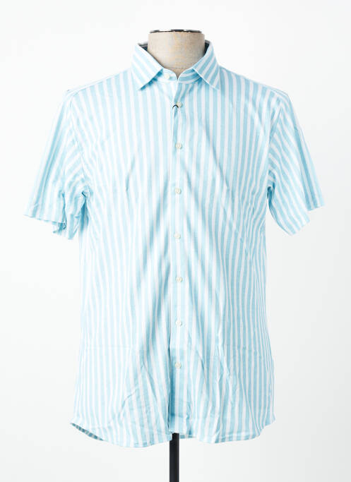 Chemise manches courtes coupe cintrée bleu DESOTO homme