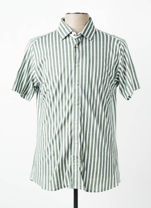 Chemise manches courtes coupe cintrée vert DESOTO homme