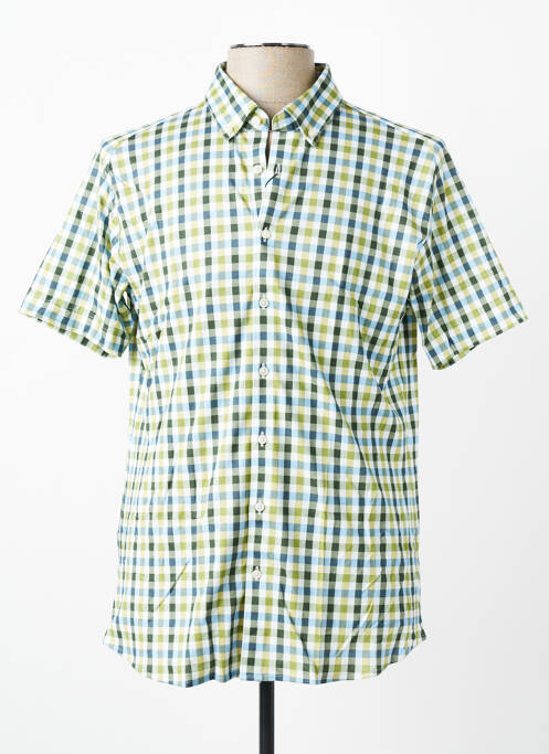 Chemise manches courtes coupe cintrée vert DESOTO homme