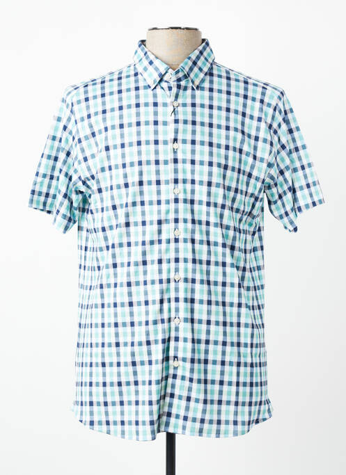 Chemise manches courtes coupe cintrée bleu DESOTO homme
