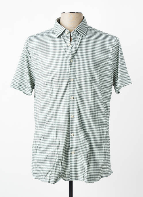 Chemise manches courtes coupe cintrée vert DESOTO homme