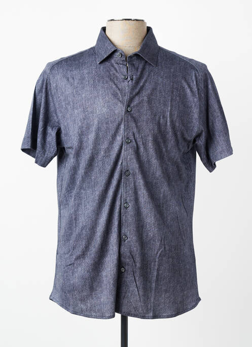 Chemise manches courtes coupe cintrée bleu DESOTO homme