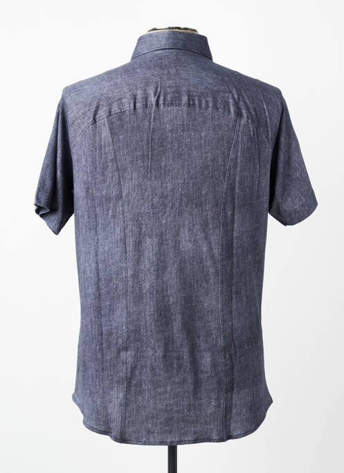 Chemise manches courtes coupe cintrée bleu DESOTO homme